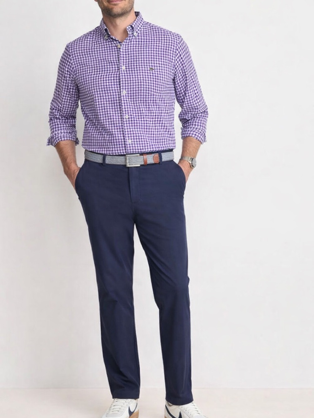 Vineyard Vines Slim Fit Long Sleeve Purple Button-Down Men's Size S